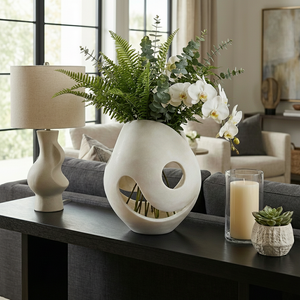 GIBSONCLIFF WHITE VASE 14 (IN) 12