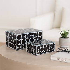 DUNEGROVE SET OF 2 BLACK BOXES 4 (IN) 11