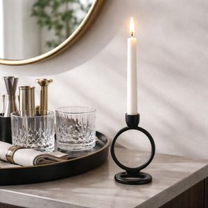 EDMONDMORE BLACK CANDLE HOLDER 7 (IN) 2