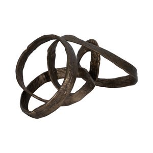 METAL, 18" LOOPY TABLE OBJECT, BRASS ANTIQUE 3