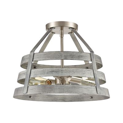 Brigantine 15″ Wide 2-Light Semi Flush Mount - Weathered Driftwood