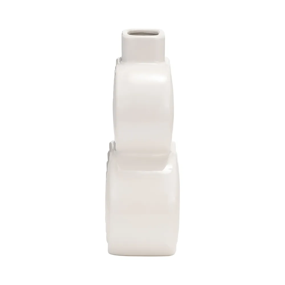 LEONAGATE WHITE VASE 10 (IN)