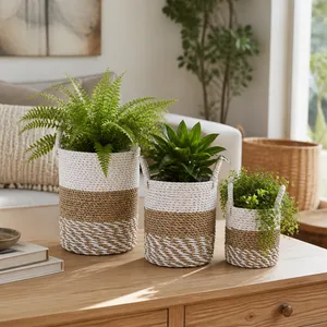 BURTONGROVE SET OF 3 BROWN PLANTER 13 (IN) 10