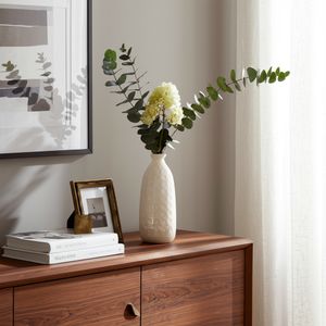 CER, 12" CIRCLES VASE, BEIGE 2