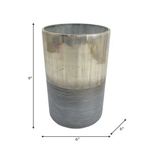 ARLOROSE SILVER GLASS VASE 9 (IN) 9