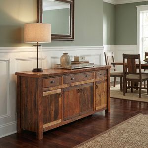 Barnwood 75-inch Buffet - Antique Oak Top 1