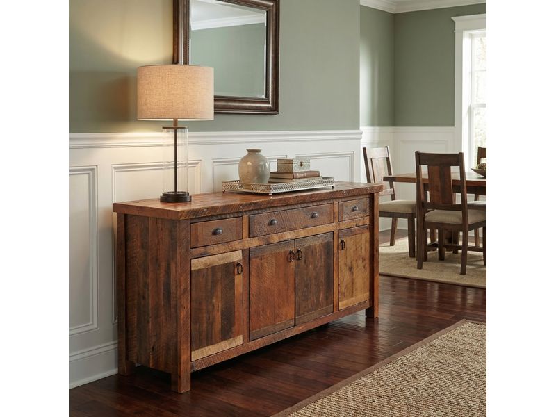 Barnwood 75-inch Buffet - Antique Oak Top 1