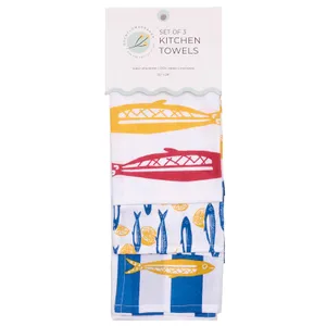 Seaside Sardines Cotton Kitchen Towels (Set of 3) 5