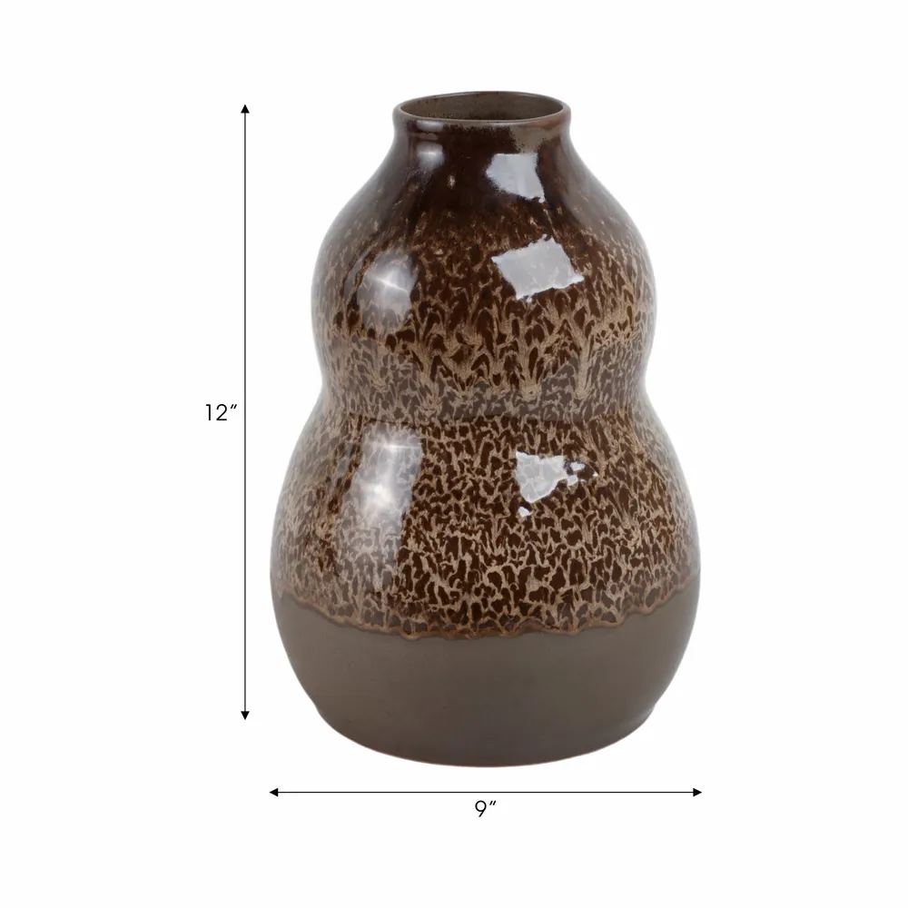 HARLEMHAVEN BROWN VASE 12 (IN)