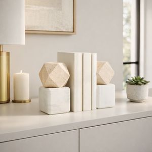 PRESTONSTONE SET OF 2 TAN BOOKENDS 7 (IN) 11