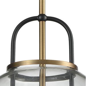 Faraday 12'' Wide 1-Light Pendant - Aged Brass with Black 2