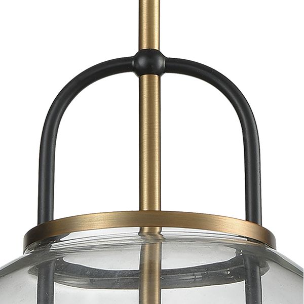 Faraday 12'' Wide 1-Light Pendant - Aged Brass with Black