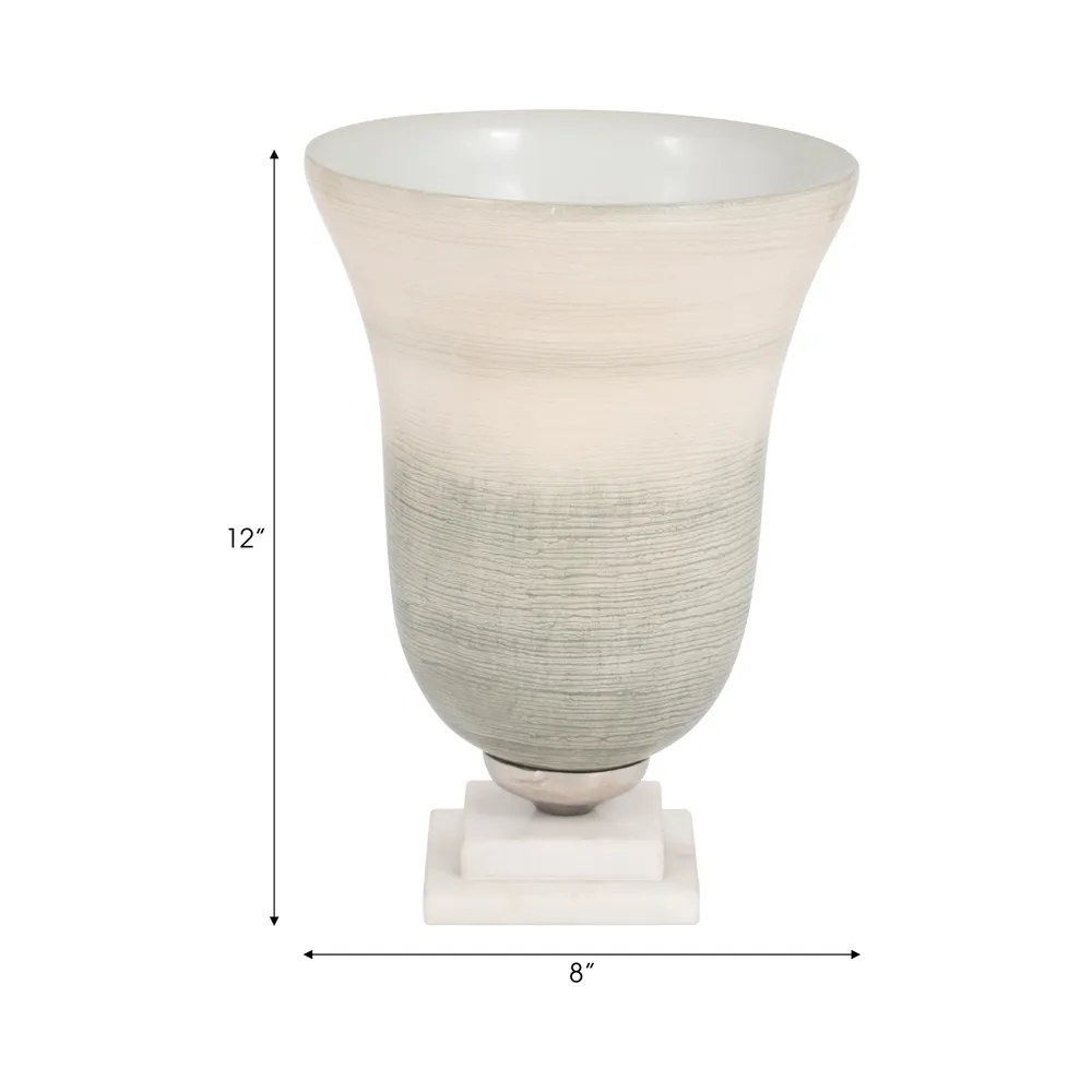 ERWINLAND WHITE GLASS VASE 12 (IN)