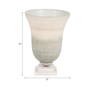 ERWINLAND WHITE GLASS VASE 12 (IN) 10