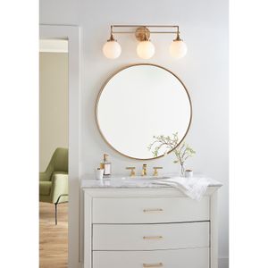 Beverly Hills 28'' Wide 3-Light Vanity Light - Satin Brass 4