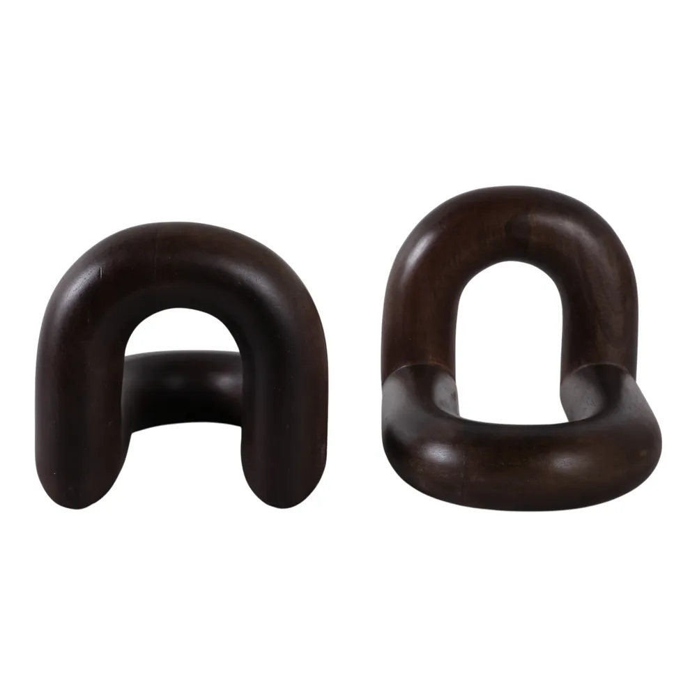 TRUEPORT SET OF 2 BROWN BOOKENDS 8 (IN)
