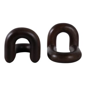 TRUEPORT SET OF 2 BROWN BOOKENDS 8 (IN) 7