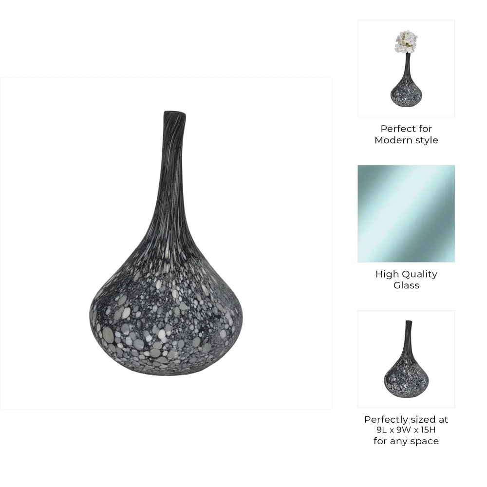 DOUGALROSE GRAY GLASS VASE 15 (IN)