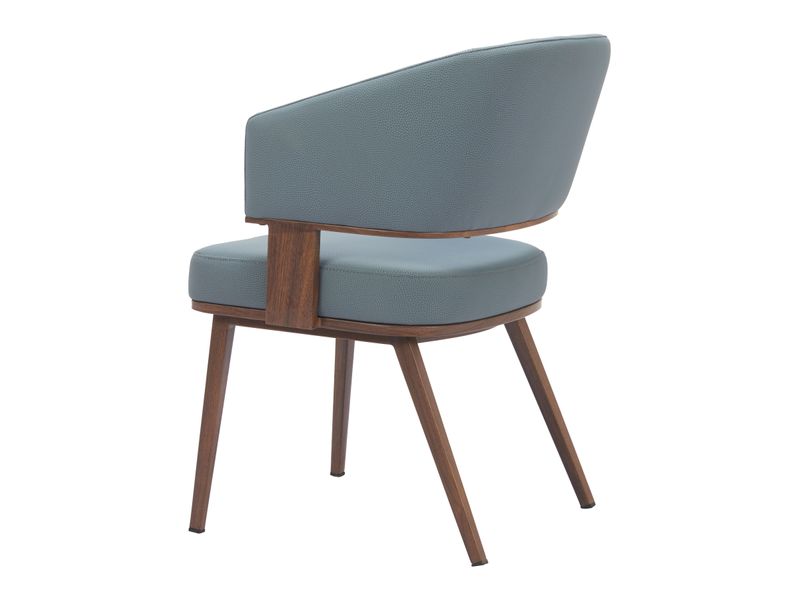 Poise Dining Chair Azure Gray & Walnut 6