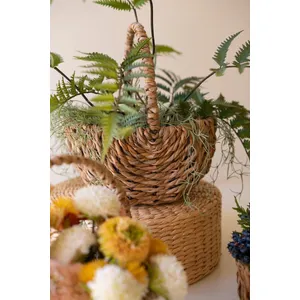 Set of 3 Woven Seagrass Baskets with Handles 4