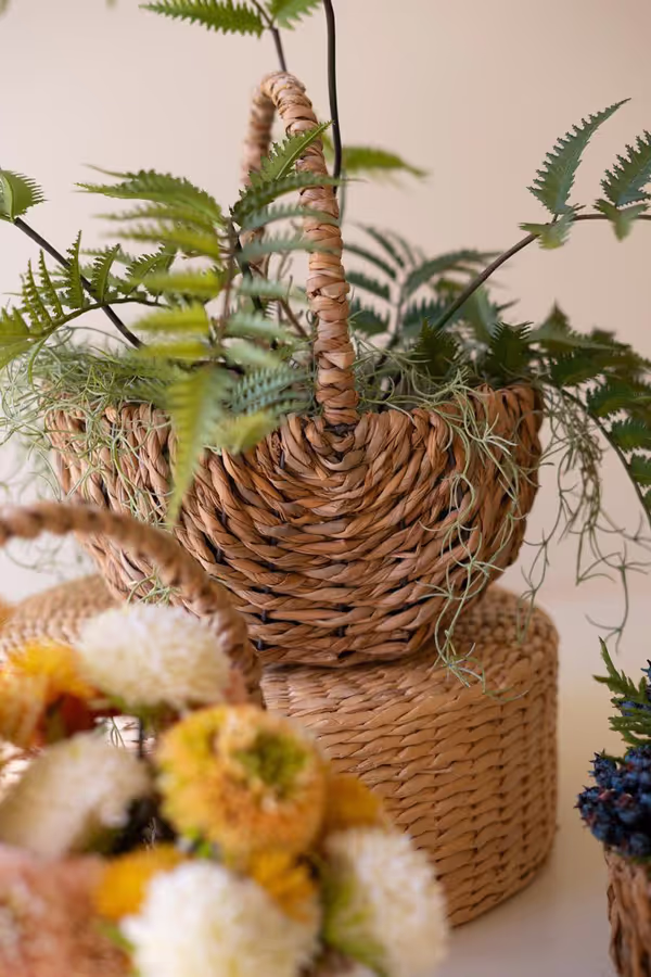 Set of 3 Woven Seagrass Baskets with Handles