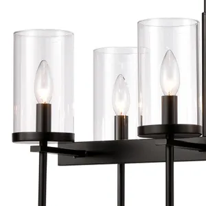 Oakland 32.5'' Wide 8-Light Linear Chandelier - Black 2