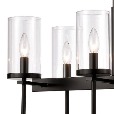 Oakland 32.5'' Wide 8-Light Linear Chandelier - Black