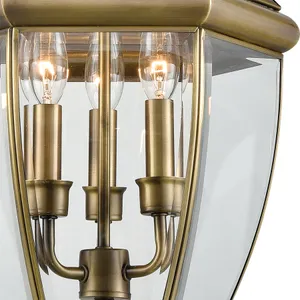 Ashford 12'' Wide 3-Light Outdoor Pendant - Antique Brass 3