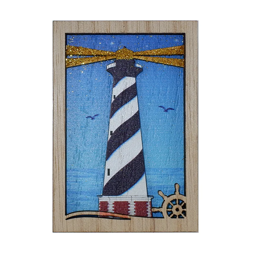 3" WOOD LIGHTHOUSE MAGNET
