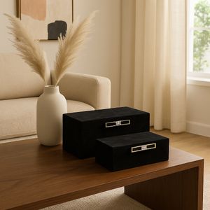 GRANLEYBURN SET OF 2 BLACK BOXES 6 (IN) 12