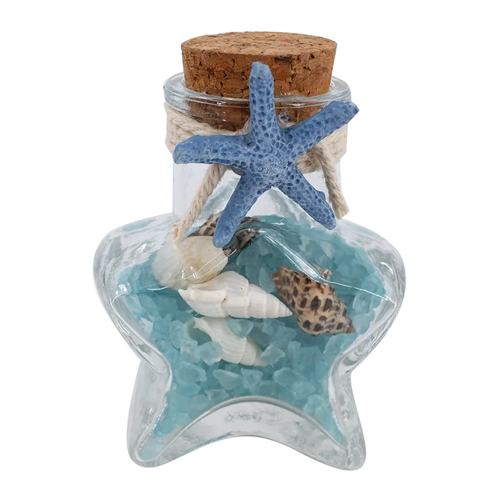 3" BOTTLE WITH BLUE STARFISH / SHELLS