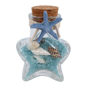 3" BOTTLE WITH BLUE STARFISH / SHELLS 1