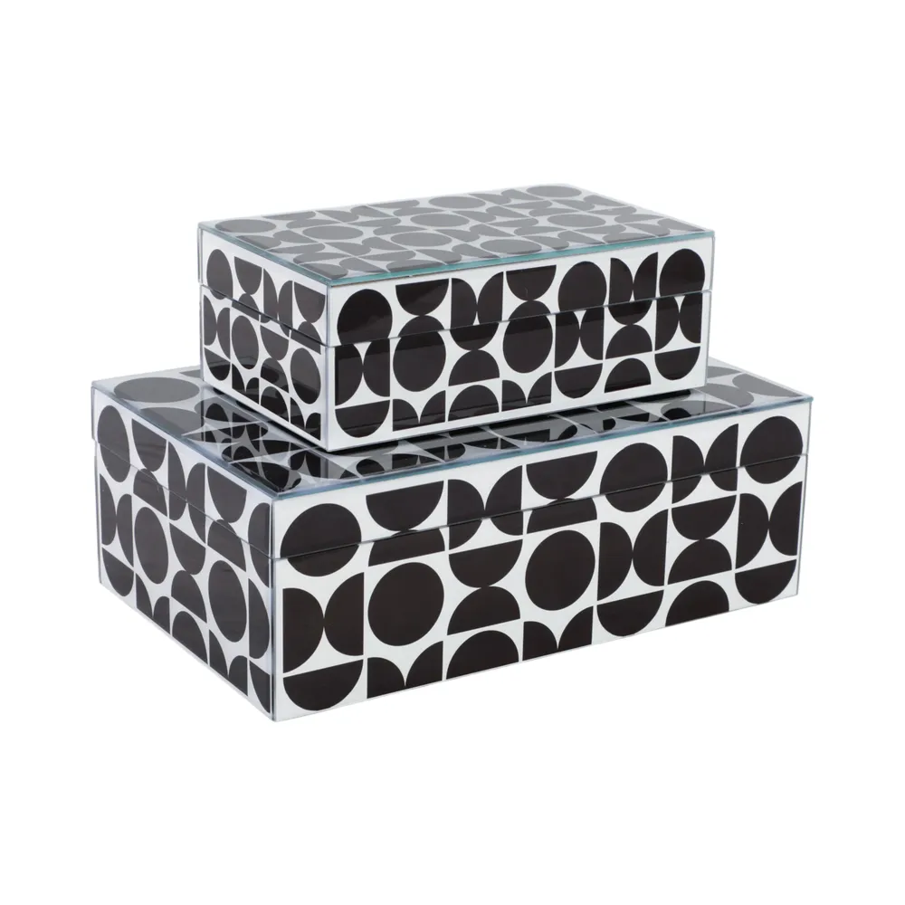 DUNEGROVE SET OF 2 BLACK BOXES 4 (IN)