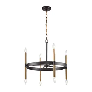 Notre Dame 24'' Wide 6-Light Chandelier - Oil Rubbed Bronze and Gold 1