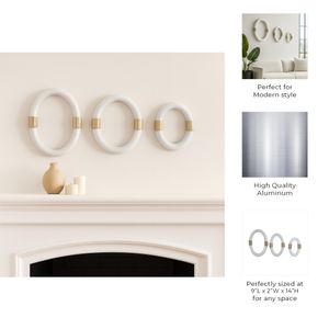 WESTONSHAW SET OF 3 WHITE WALL SCULPTURES 14 (IN) 9