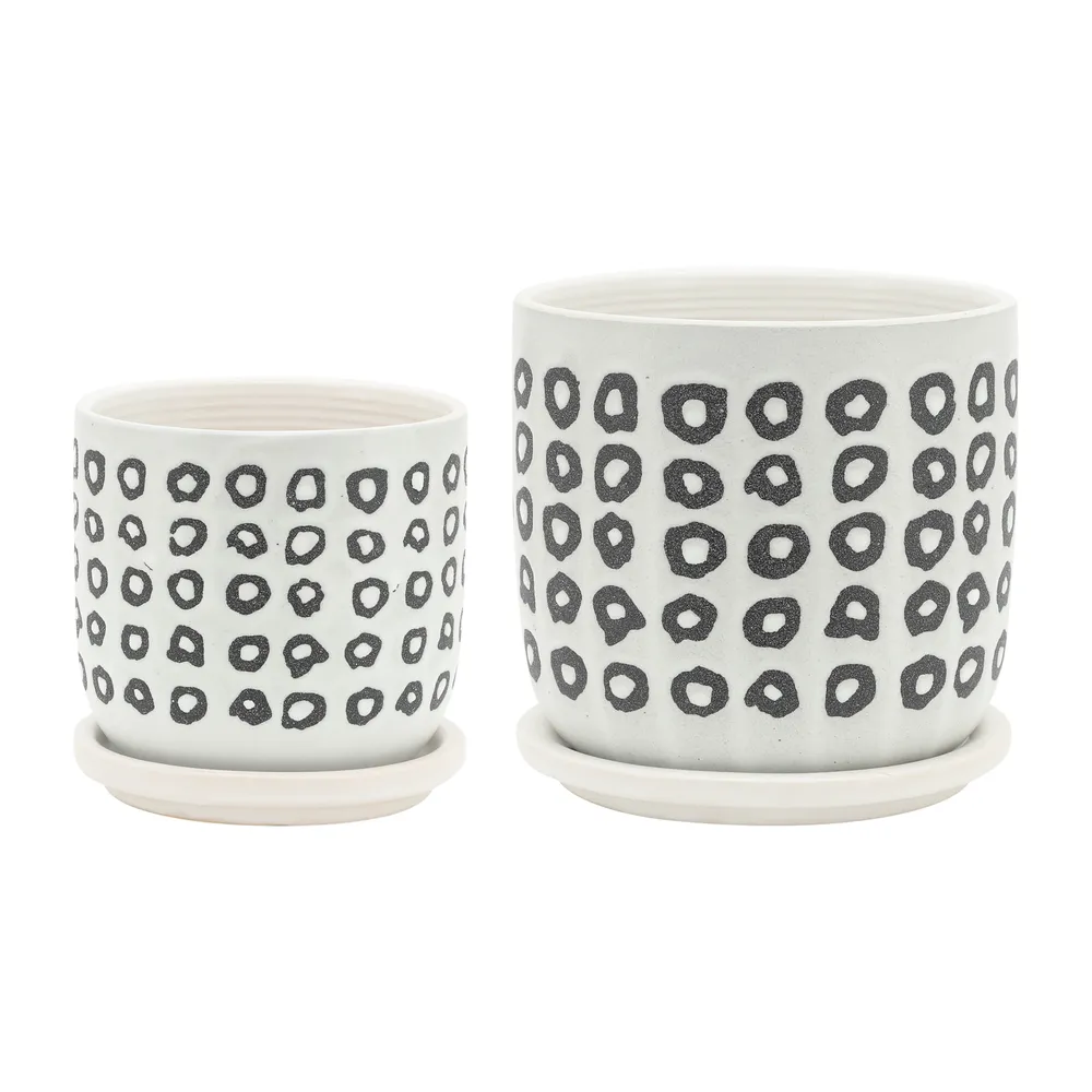 ELDONLAKE SET OF 2 BLACK PLANTER 6 (IN)