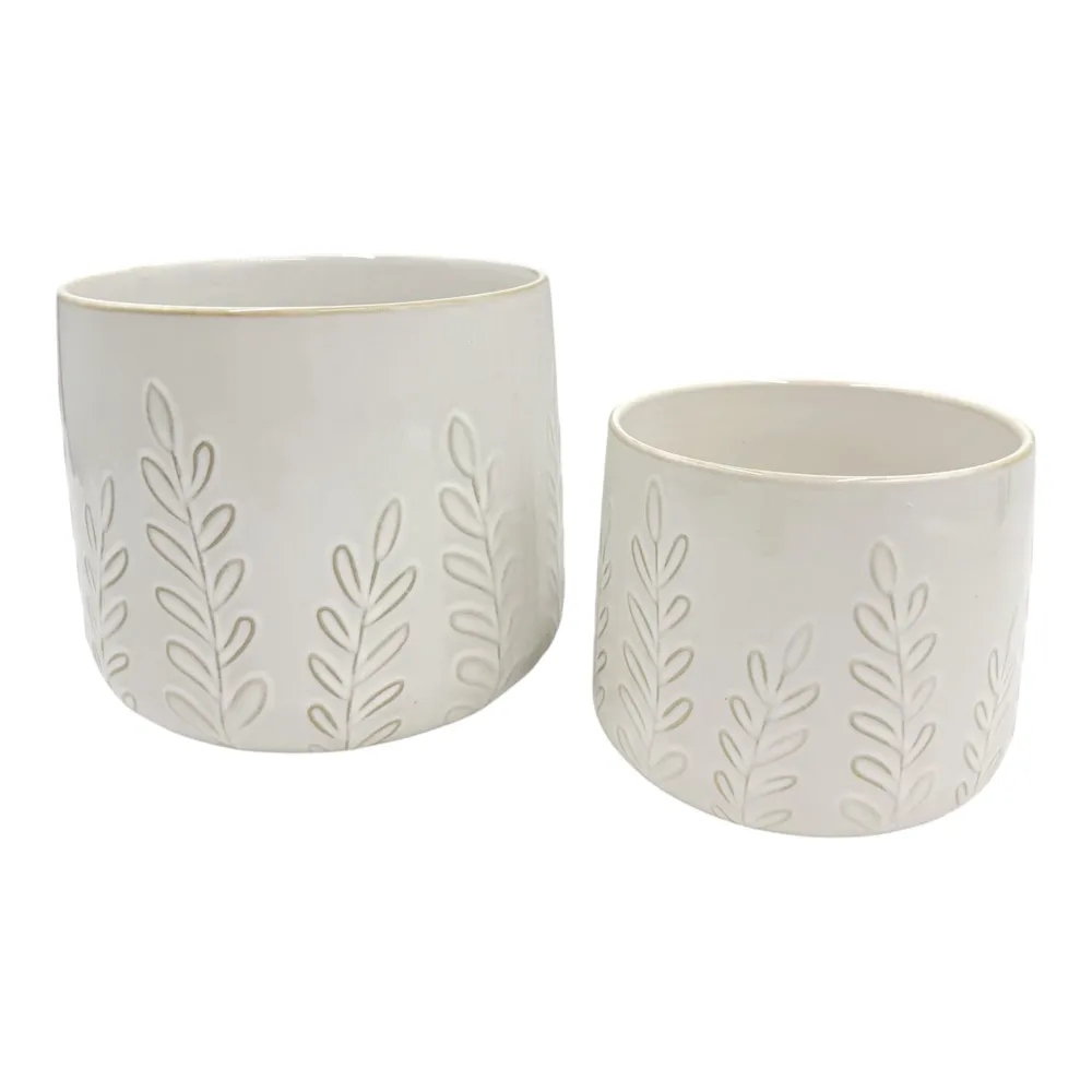 DUNRUN SET OF 2 IVORY PLANTER 7 (IN)