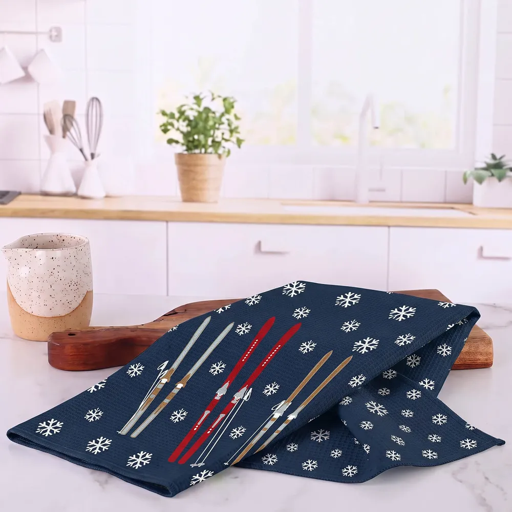 Nordic Ski Navy Eco Kitchen Tea Towel