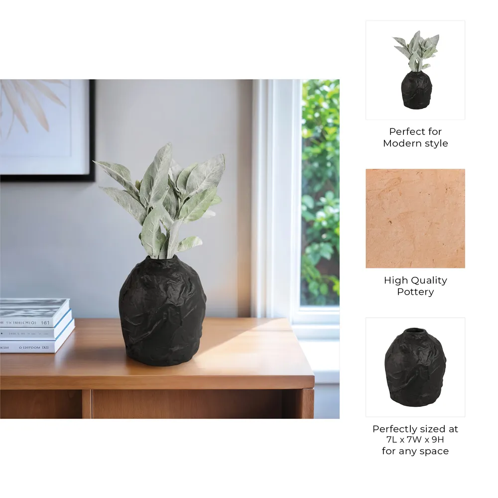 AXELLEY BLACK VASE 9 (IN)