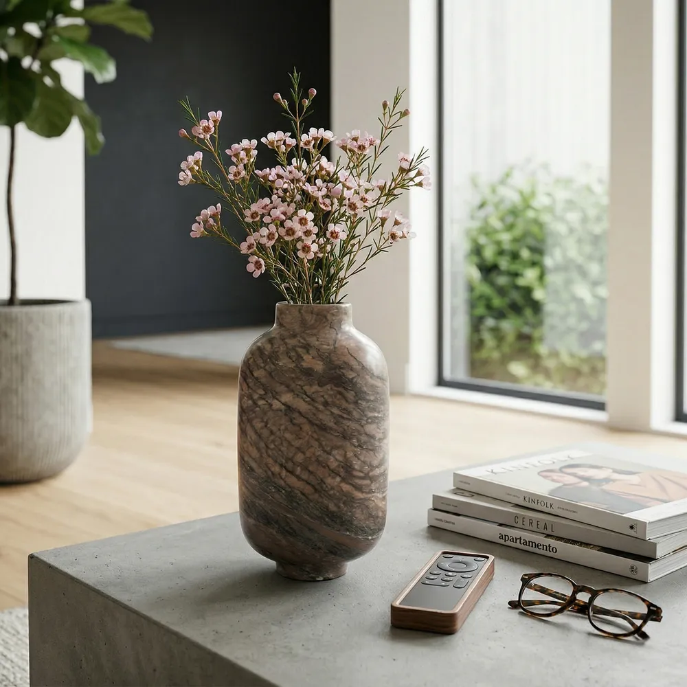 SKYLERBROOK BROWN VASE 9 (IN)