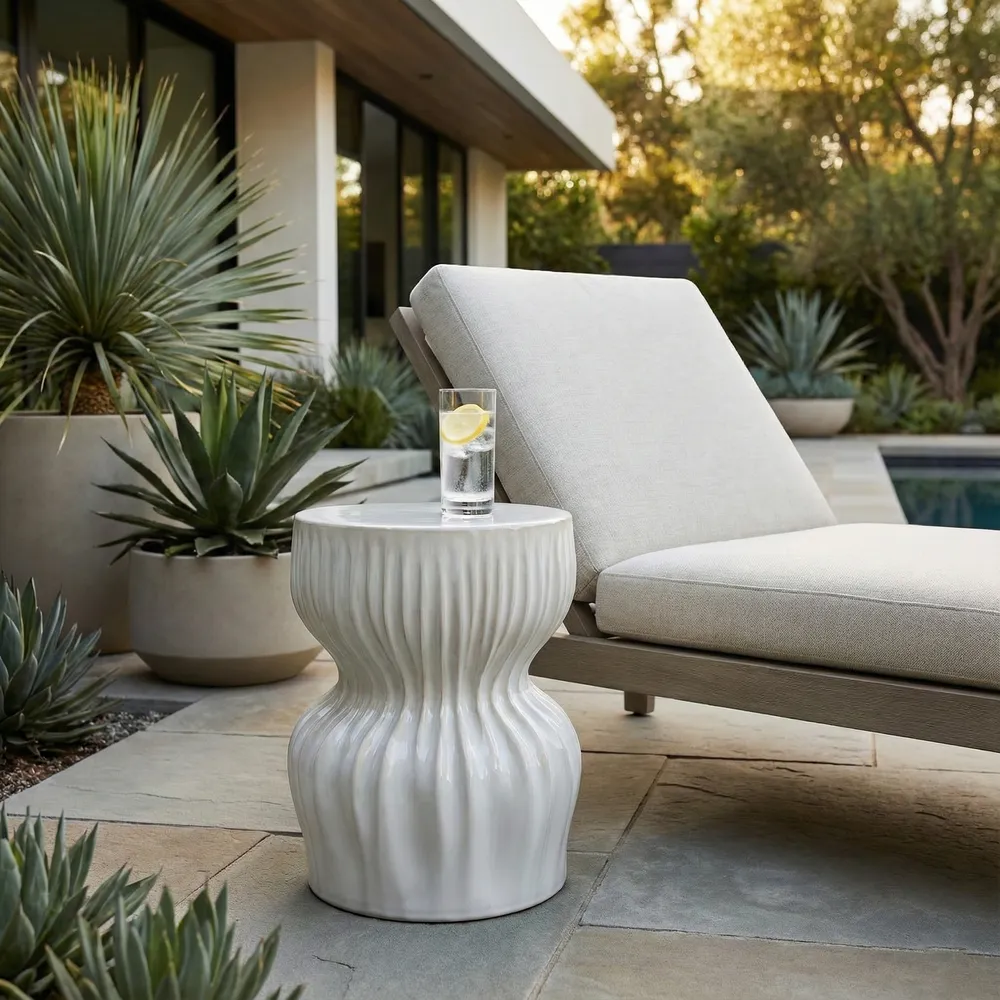 LEONAMILL WHITE GARDEN STOOL 19 (IN)