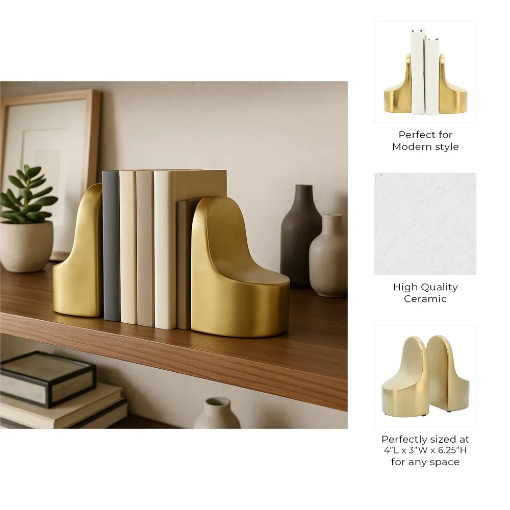 ORRBAY SET OF 2 GOLD BOOKENDS 7 (IN)