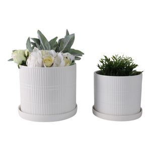 GRAHAMMILL SET OF 2 WHITE PLANTER 10 (IN) 3