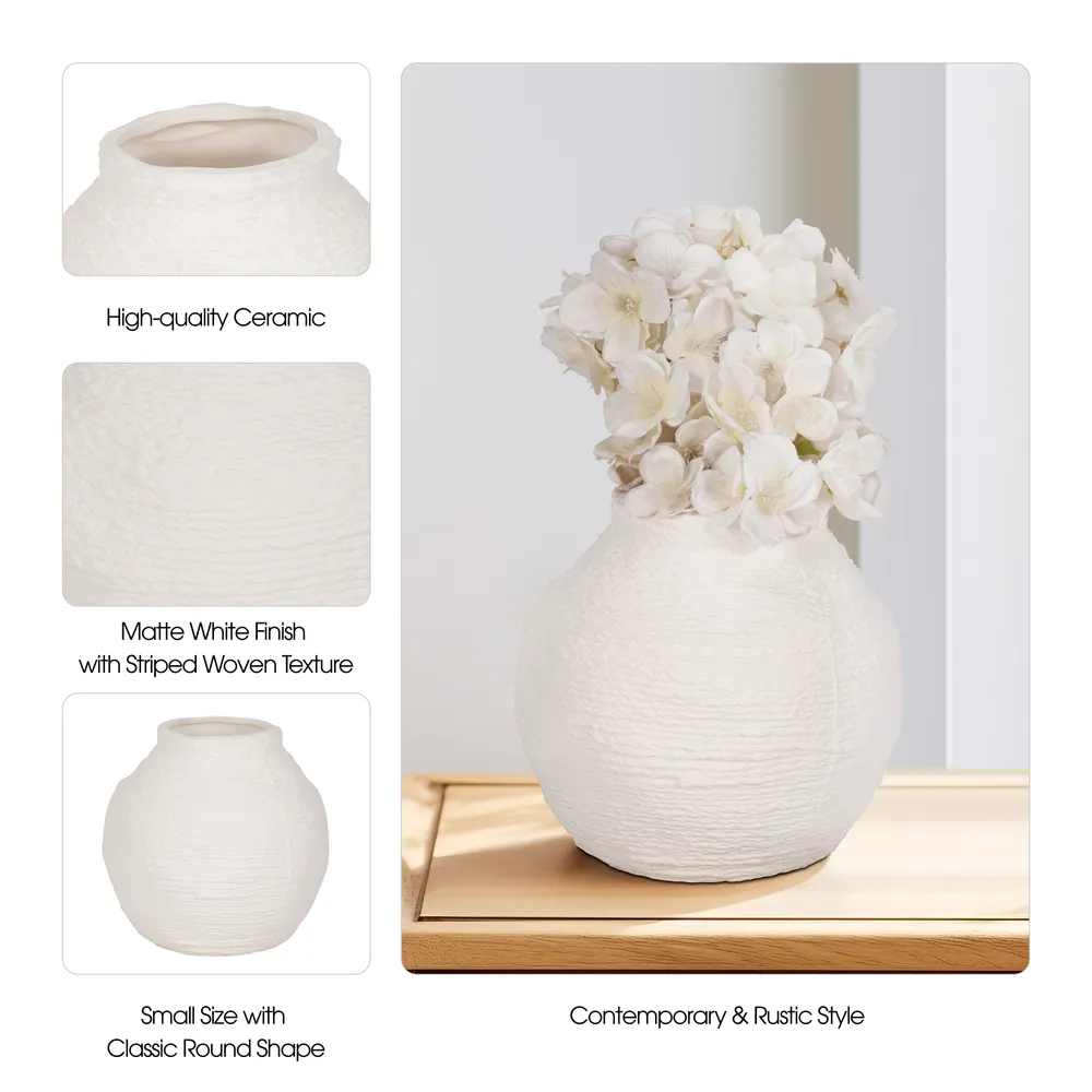 DENNINGHOLM WHITE VASE 7 (IN)