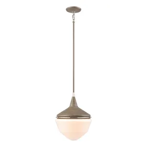 Mid-Century Schoolhouse 12″ Wide 1-Light Mini Pendant - Pecan 1
