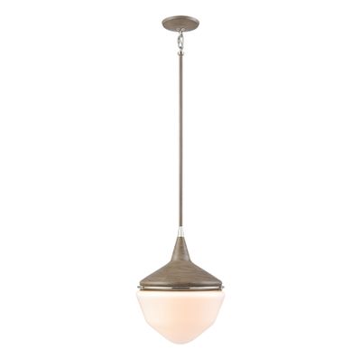 Mid-Century Schoolhouse 12″ Wide 1-Light Mini Pendant - Pecan