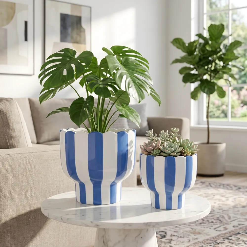 HARDYGROVE SET OF 2 BLUE PLANTER 7 (IN)