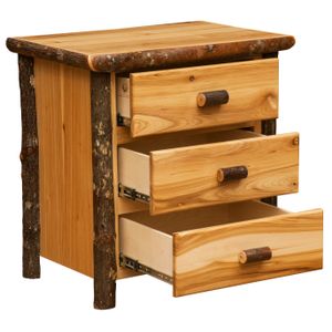 Hickory Log XL Three Drawer Nightstand - Espresso 3