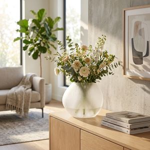 HELTONWELL WHITE GLASS VASE 8 (IN) 2