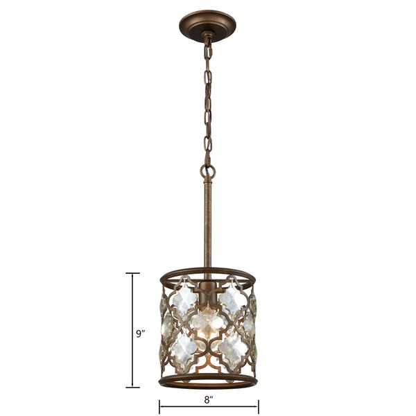 Armand 8'' Wide 1-Light Mini Pendant - Weathered Bronze
